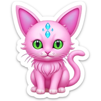 Pink Bioluminescent Stupid Faerie-feline-god sticker