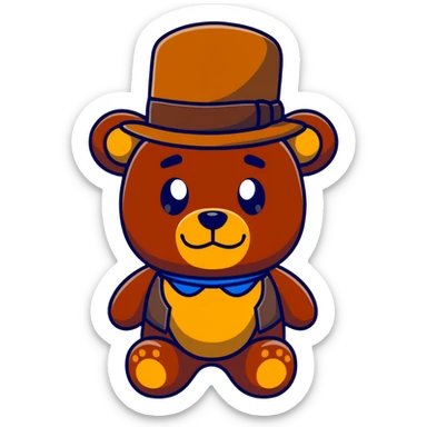 Freddy Fazbear with hat sticker