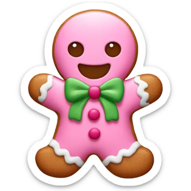Pink gingerbread man sticker