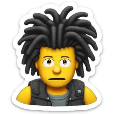 I want to create a custom emoji of Bart Simpson Dreadlocks hair, very realistic, 32k resolution sticker