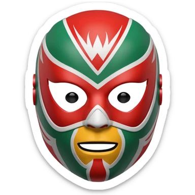 wrestler wearing a colorful Mexican lucha libre mask sticker