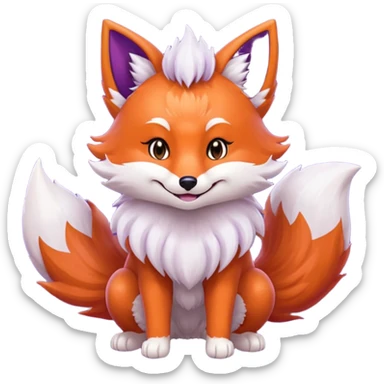 Purple kitsune sticker