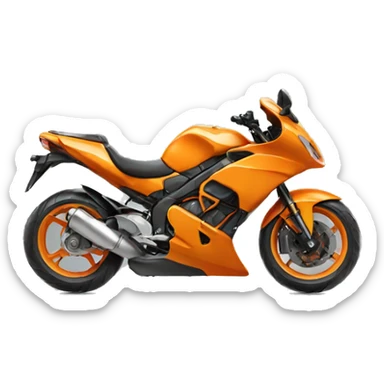 Cat orange motorbike sticker