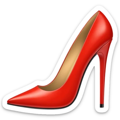single fire red stiletto shoe sticker