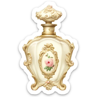 Vintage rococo perfume pale white sticker