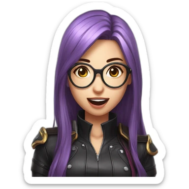 Katarina show tongue glasses sfw sticker