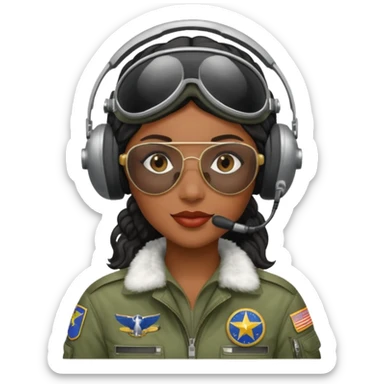Black Pilot Woman sticker