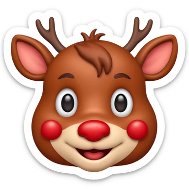 I want a rudolph emoji of just its face sticker