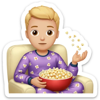 person watching a movie in their living room sticker