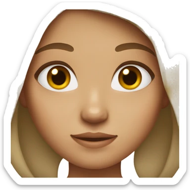 girl with light skin,freckles, brown hair, and hazel eyes sticker