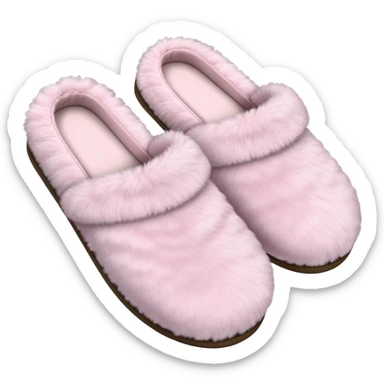 Powder pink fluffy slippers sticker