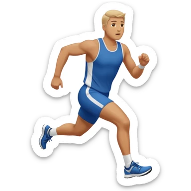 tall, stocky man running in a track meet sticker