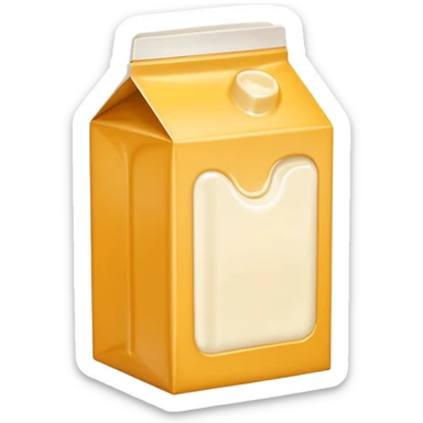 Yellow-beige milk carton with vanilla milk  sticker