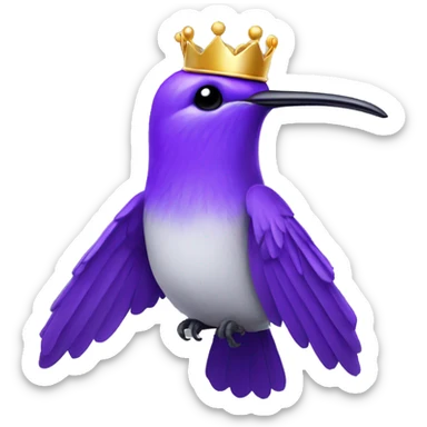 Purple colibri with crown sticker