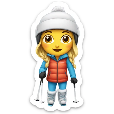 Skiier girl sticker