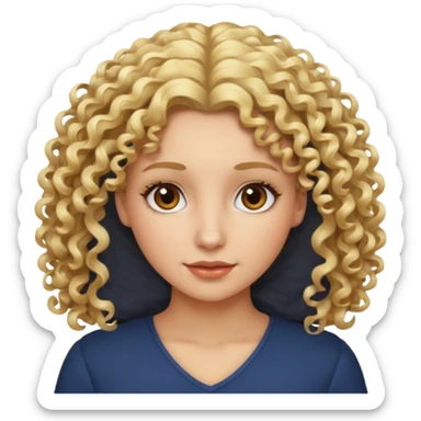 Femme frisée yeux marron blonde sticker