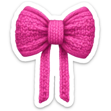 Pink Knitted bow  sticker
