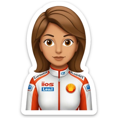 Lella Lombardi in racing suit sticker