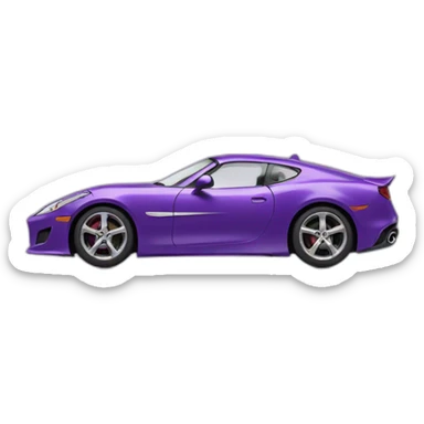 A purple sports car facing the right side sticker