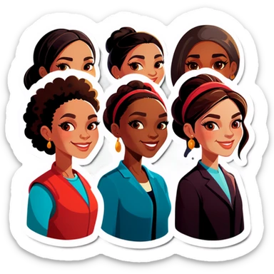 A group of women from every ethnicity sticker