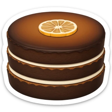 sliced pu-erh tea cake showing dark interior, minimalistic and clear sticker