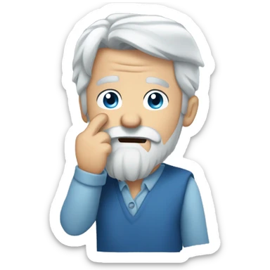 facepalm grey hair beard blue eyes sticker
