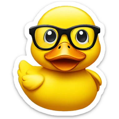 yellow duck with glasses sticker