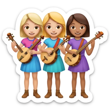3 girl bands are so fun I banny sticker