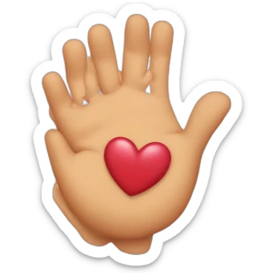 love emoji with hand sticker