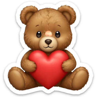 Teddy bear with a heart in her arms and write Didou in it sticker