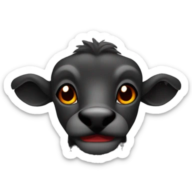 animal Touro musculoso nas cores preto e vermelho sticker