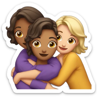 trois amies qui font un calin sticker