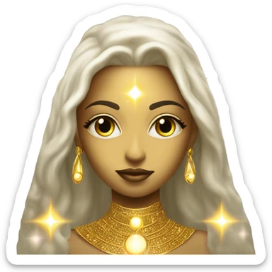 Pleiadian radiant diva woman female golden third eye sticker