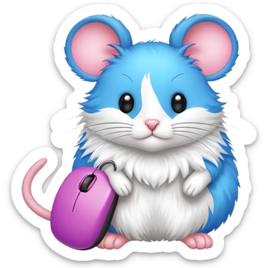 Toy for a cat, fluffy, fake mouse, bright colors, smartykat  sticker