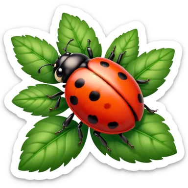 ladybird on flower sticker