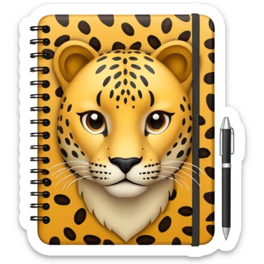 leopard patterned notebook sticker