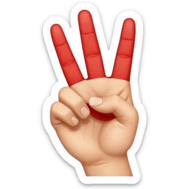 Una mano haciendo la w con los dedos cruzados sticker