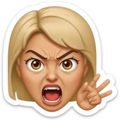 angry shouting woman sticker