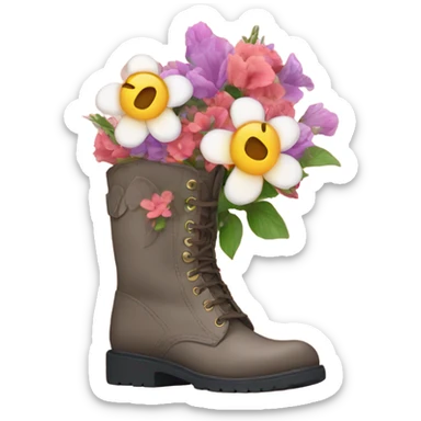 boots with flowers inside sticker