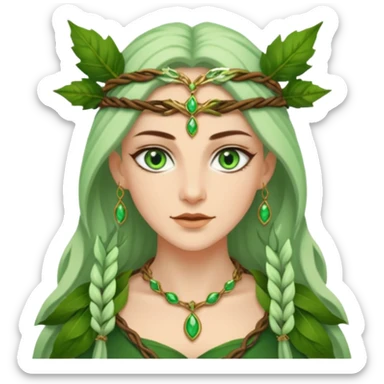 Leaf-necklace druid queen sticker