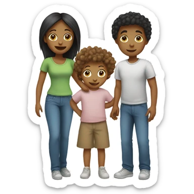 Mom, sister and brother  sticker