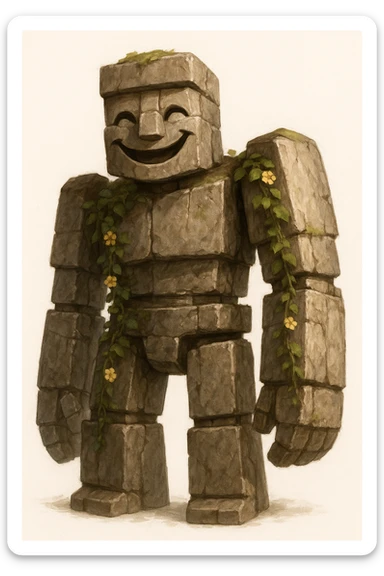 Keep the picture quality and style exactly the same. Give the character a happy expression in the same style as the reference image. sticker