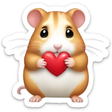 A hamster with a heart sticker