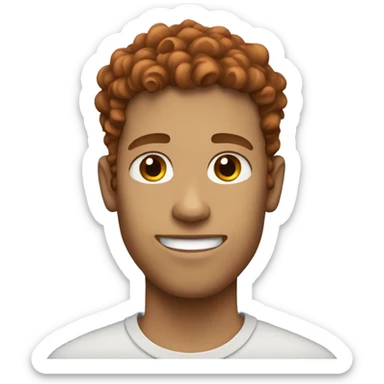 guy with curly red ish brown hair  sticker