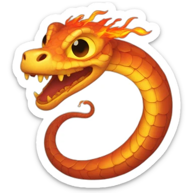 Serpent qui crache des flammes sticker