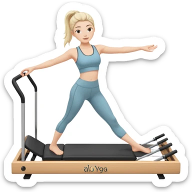 pilates reformer girl with alo clothes  sticker