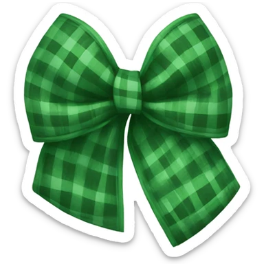 green plaid bow sticker