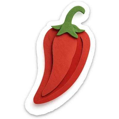 paper craft style red pepper with layered cutout look sticker