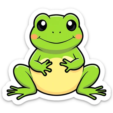 Pregnant frog sticker
