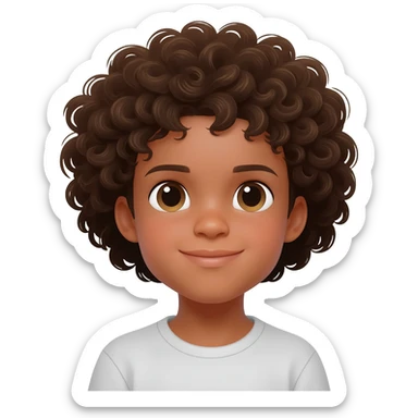 white kid with curly hair sticker